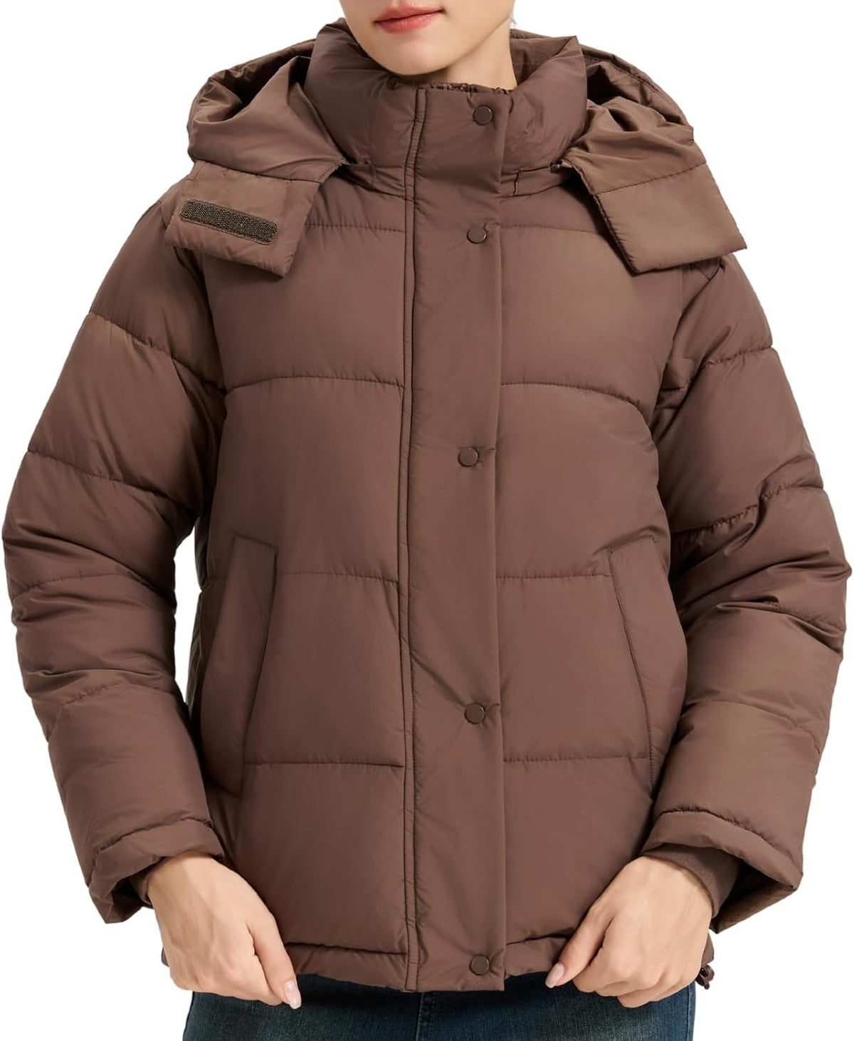 Women's Puffer Jacket, 2026 Trendy Winter Coat with Removable Hood