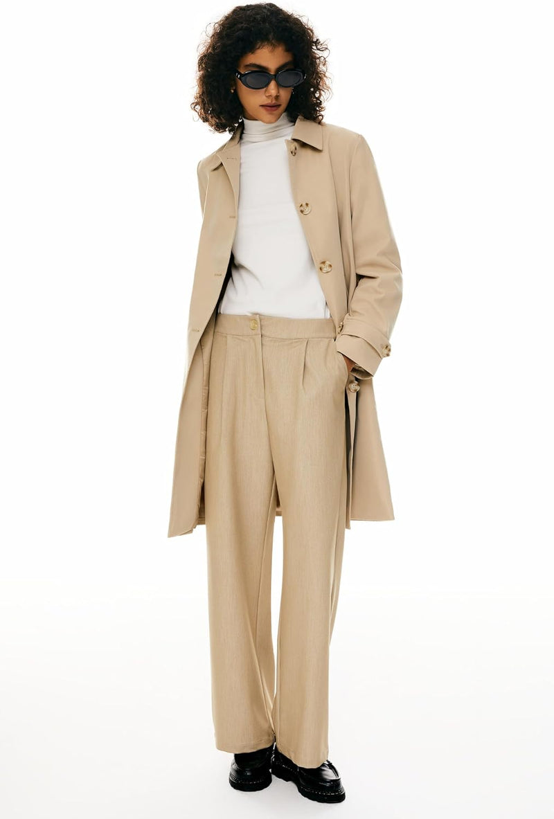 Orolay Women's Single Breasted Trench Coat Mid-Long Classic Lapel