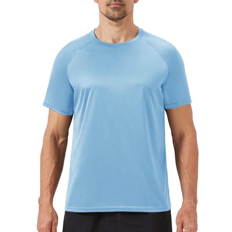 Workout Mens Shirts - Casual Black Quick Dry Moisture Wicking T-Shirts Crew Neck Short Sleeve for Gym Athletic Running