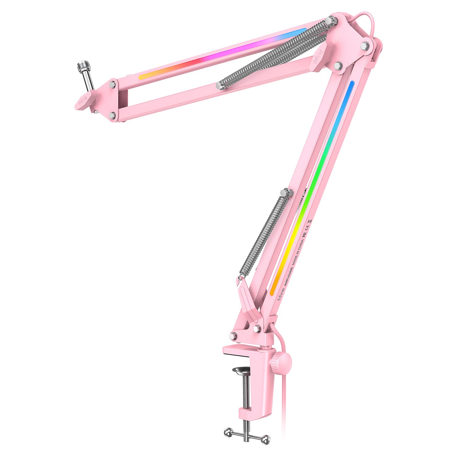 Microphone Arm Stand, FIFINE Suspension Boom Scissor Mic Stand with Heavy Duty Clamp, 3/8" to 5/8" Adapter, for Voice-over, Gaming, Recording, Studio, Home Office (CS1)
