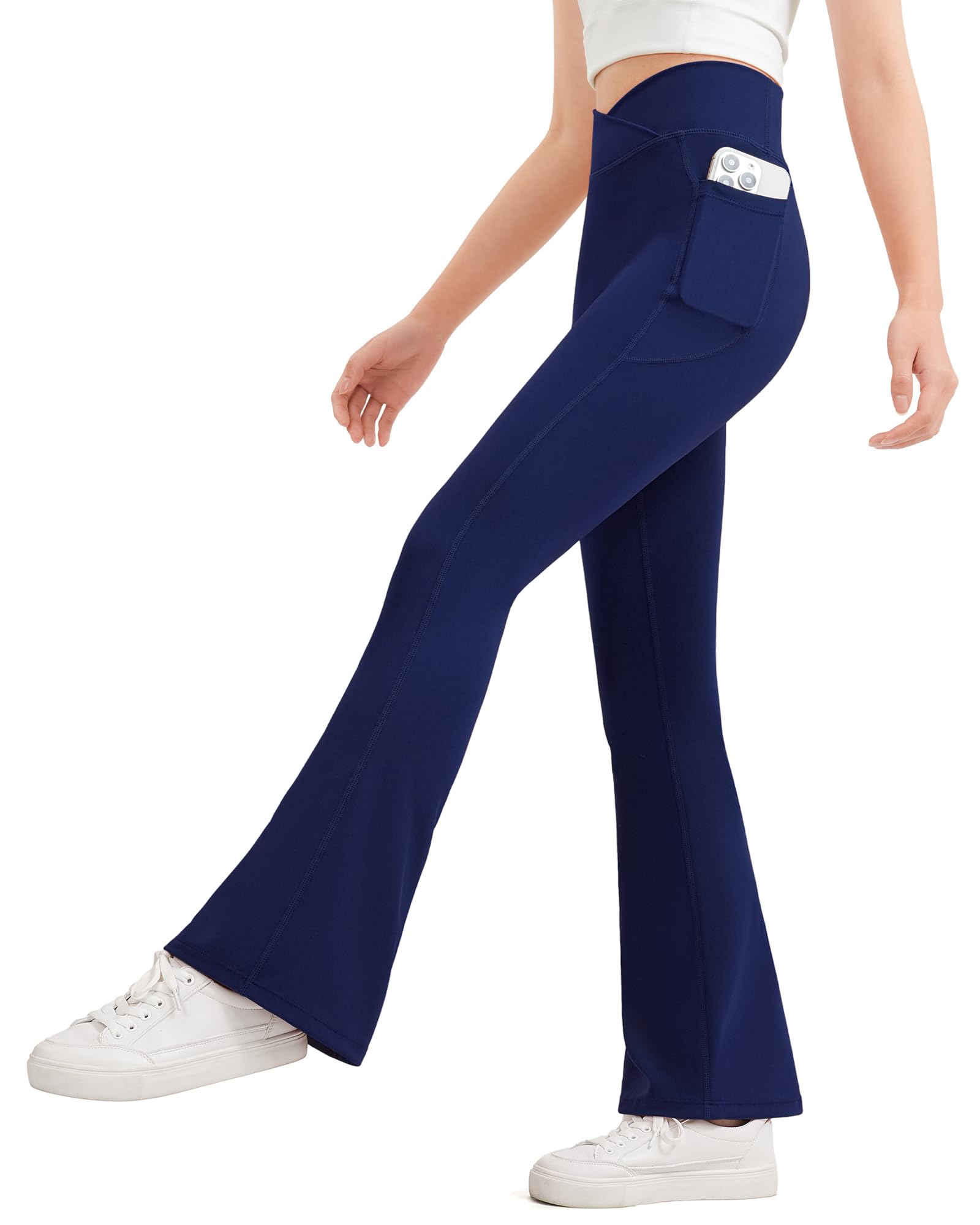 JOCMIC Girls Flare Leggings Kids Bell Bottom High Waisted Dance Yoga Flared Pants