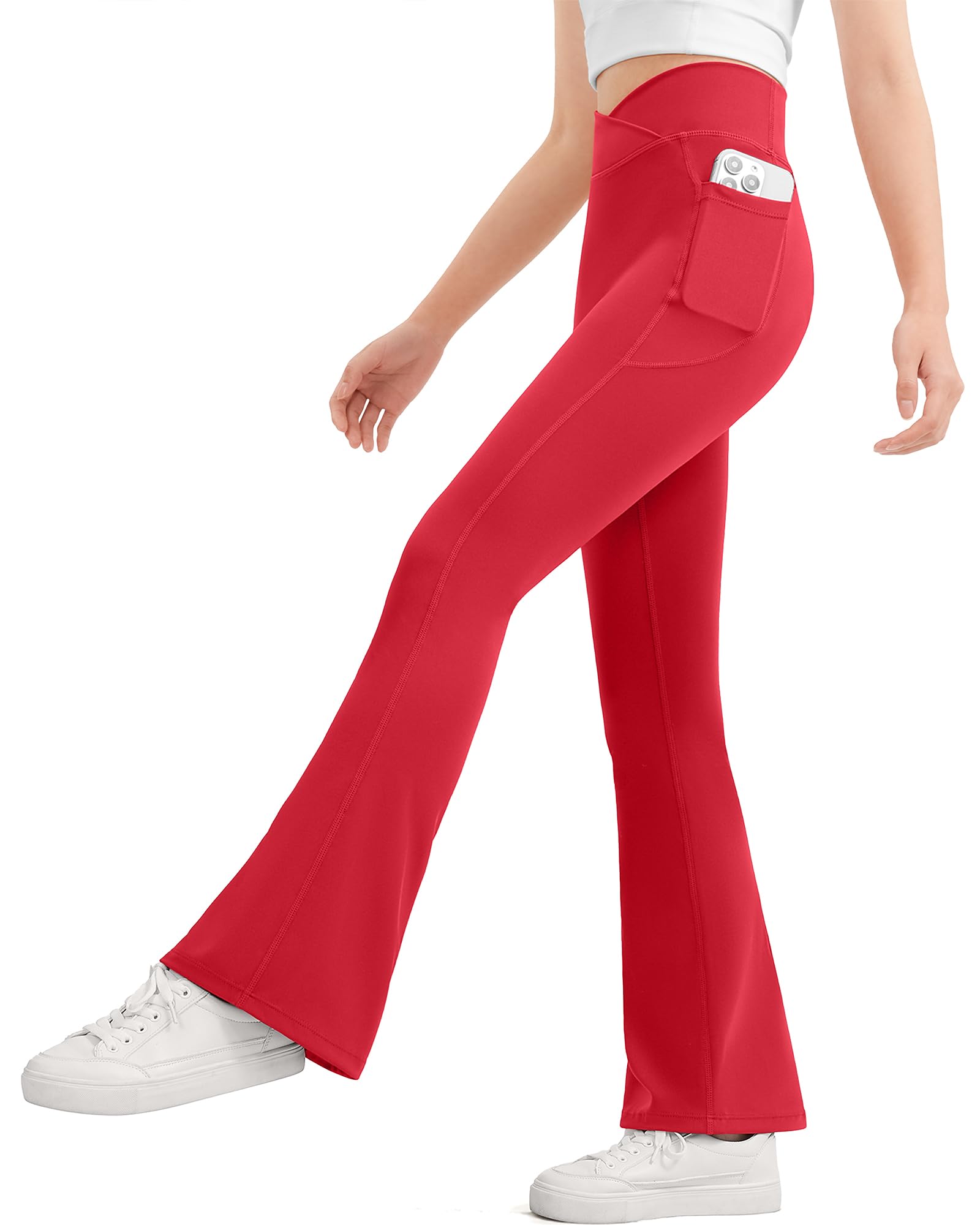 JOCMIC Girls Flare Leggings Kids Bell Bottom High Waisted Dance Yoga Flared Pants