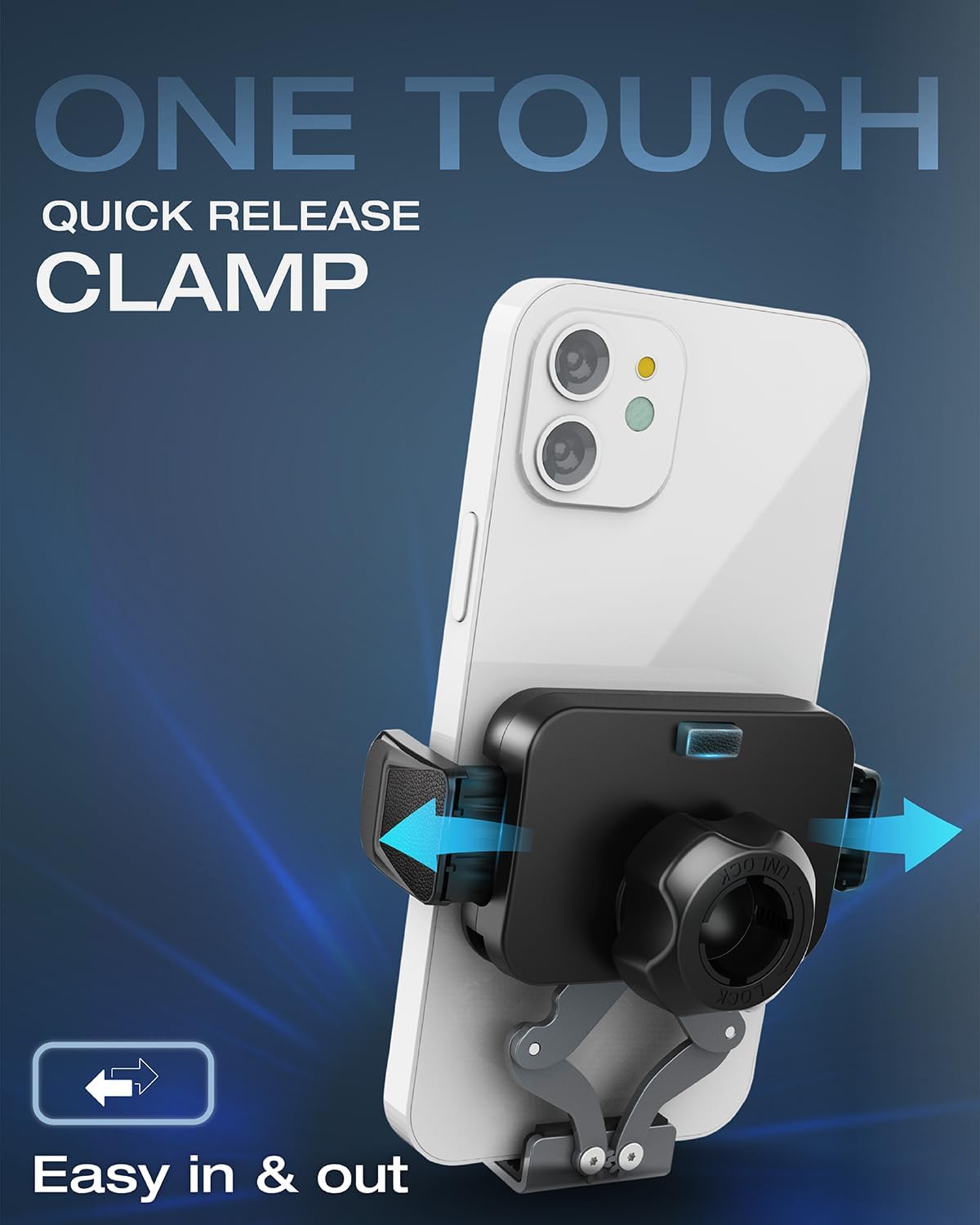 OEO Magnetic Phone Holder for Gym | Magnet Gym Phone Mount with Quick Release Clamp for Android & iPhone | Compatible with 4”–7.1” Phones & Thick Cases | Gym Accessories for Men & Women