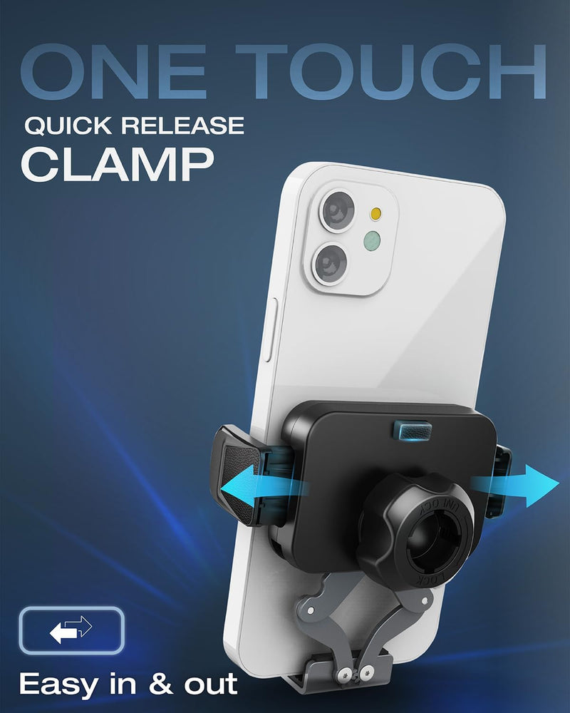OEO Magnetic Phone Holder for Gym | Magnet Gym Phone Mount with Quick Release Clamp for Android & iPhone | Compatible with 4”–7.1” Phones & Thick Cases | Gym Accessories for Men & Women