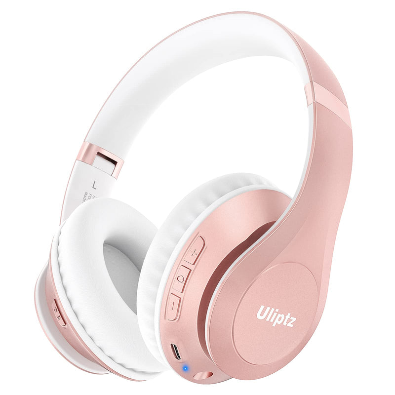 Uliptz Wireless Bluetooth Headphones, 65H Playtime, 6 EQ Sound Modes, HiFi Stereo Over Ear Headphones with Microphone, Foldable Lightweight Bluetooth 6.0 Headset for Travel/Office/Cellphone/PC