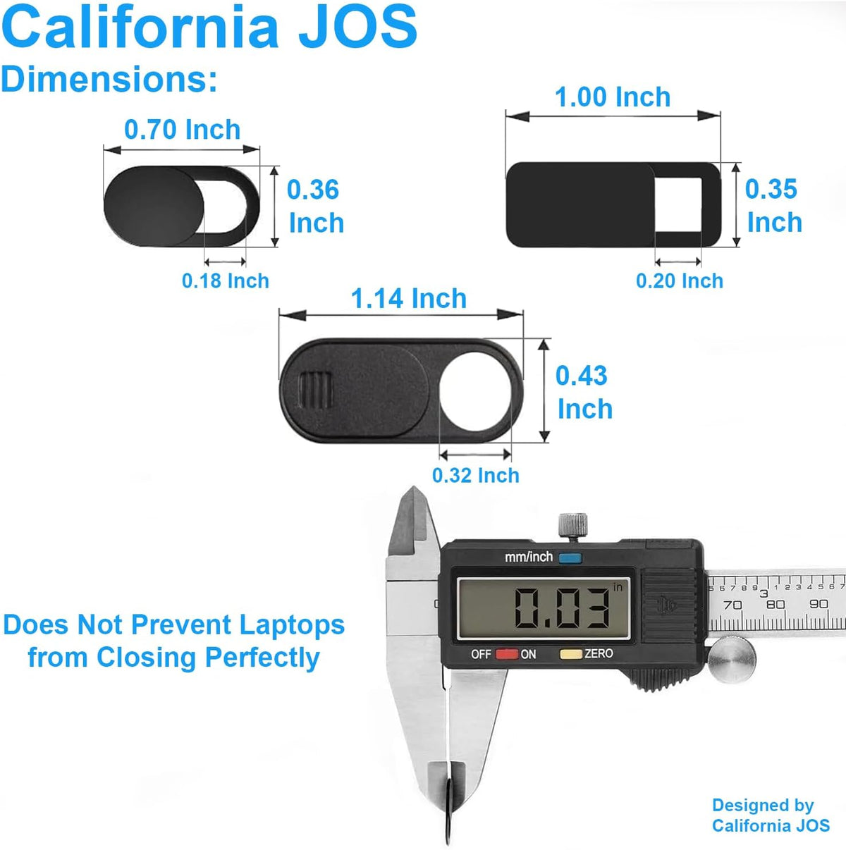 JOS California 9 Pack(3 Large + 3 Medium + 3 Small) 0.03 inch Ultra Thin Webcam Cover Slide Camera Blocker Protect Your Privacy Security for MacBook Air, Laptop, iPad, iMac, PC, iPhone