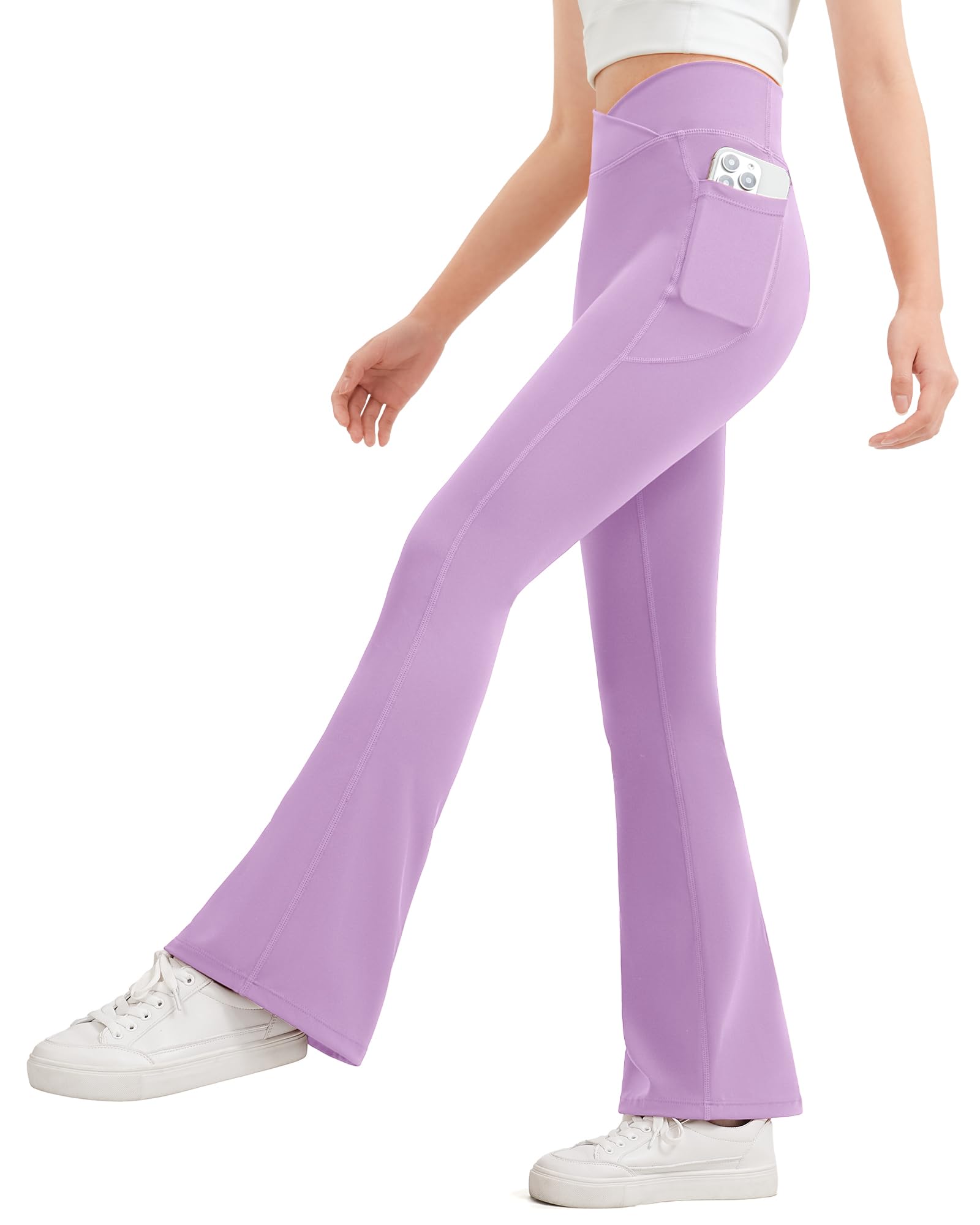 JOCMIC Girls Flare Leggings Kids Bell Bottom High Waisted Dance Yoga Flared Pants