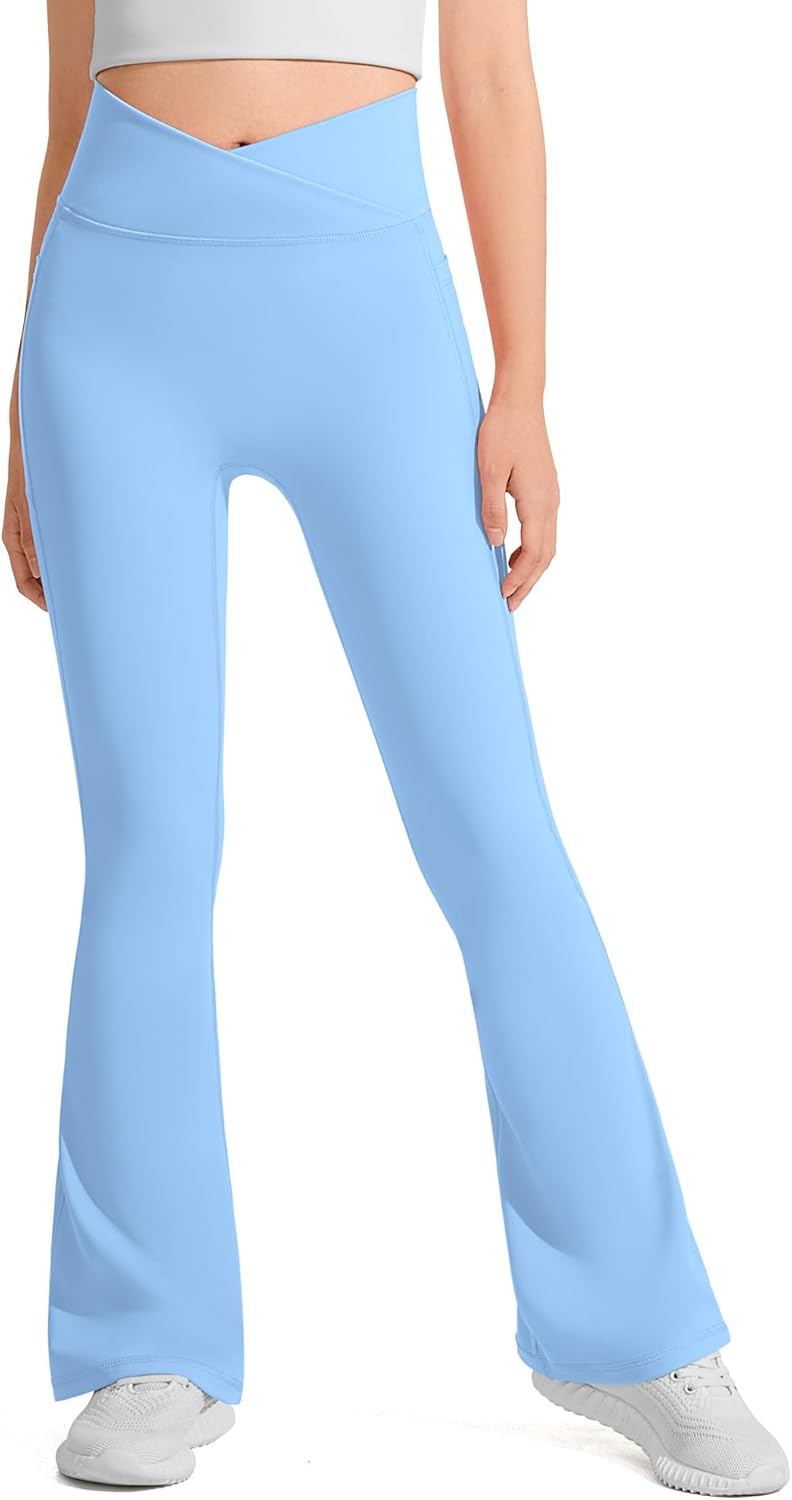 JOCMIC Girls Flare Leggings Kids Bell Bottom High Waisted Dance Yoga Flared Pants