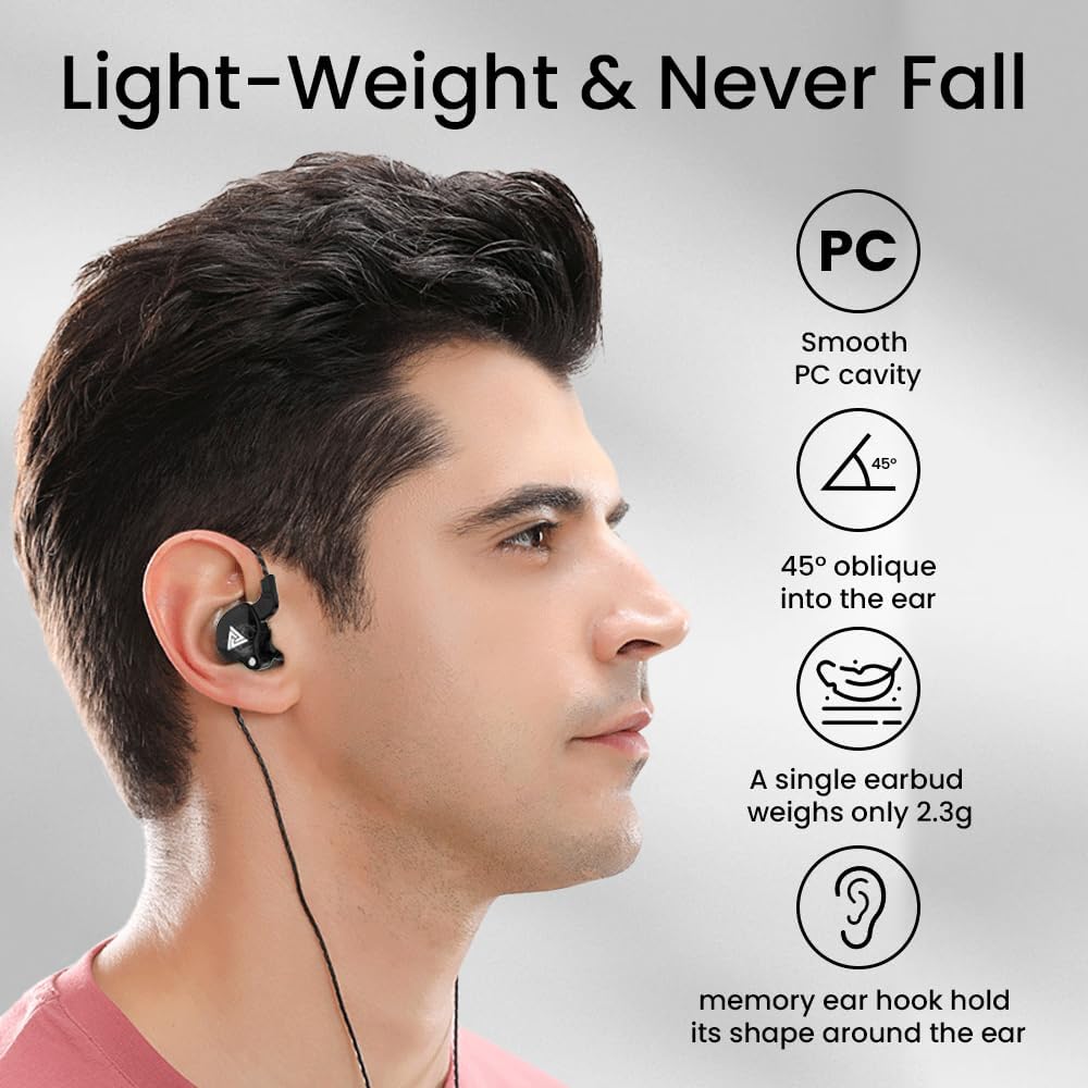 Gaming Earbuds with Mic,Universal 3.5mm HiFi Sport Headphones in Ear Earphone for Running with Microphone Headset Music Earbuds (with mic, Black)