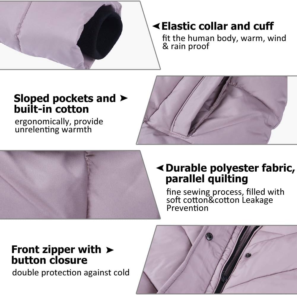 BINACL Women's Winter Warm Thicken Long Outwear Pockets Coat Parka Jacket XS-3XL-61