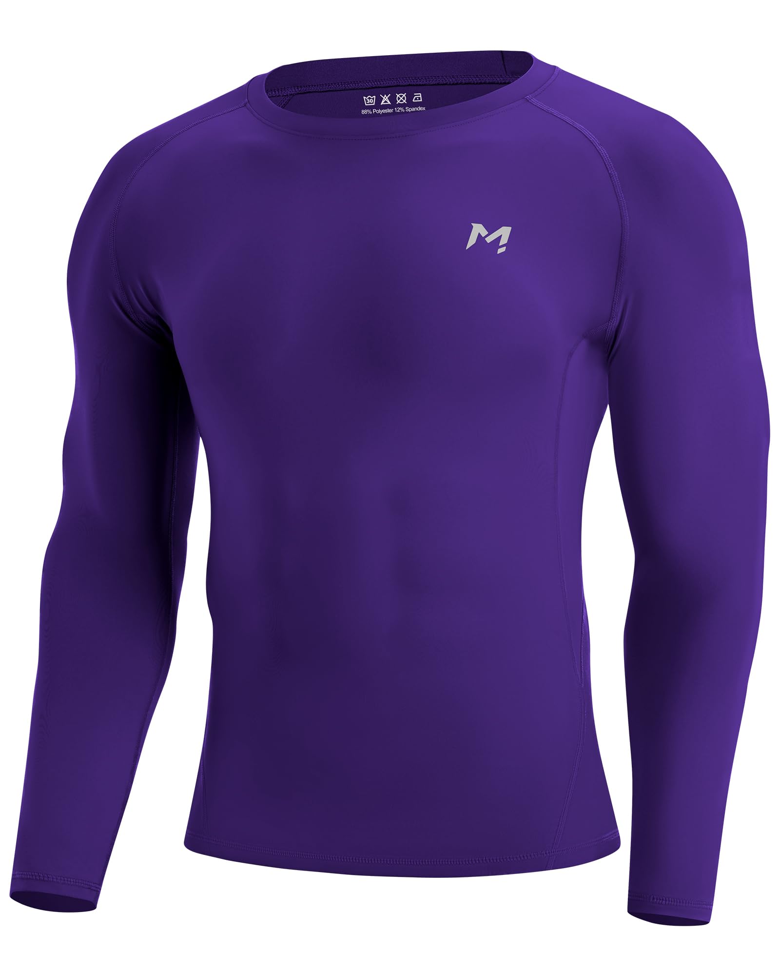 Moozava Mens Compression Shirt Long Sleeve Quick Dry Athletic Workout Gym T-Shirt SPF Running Top Sport Undershirt Base Layer-48