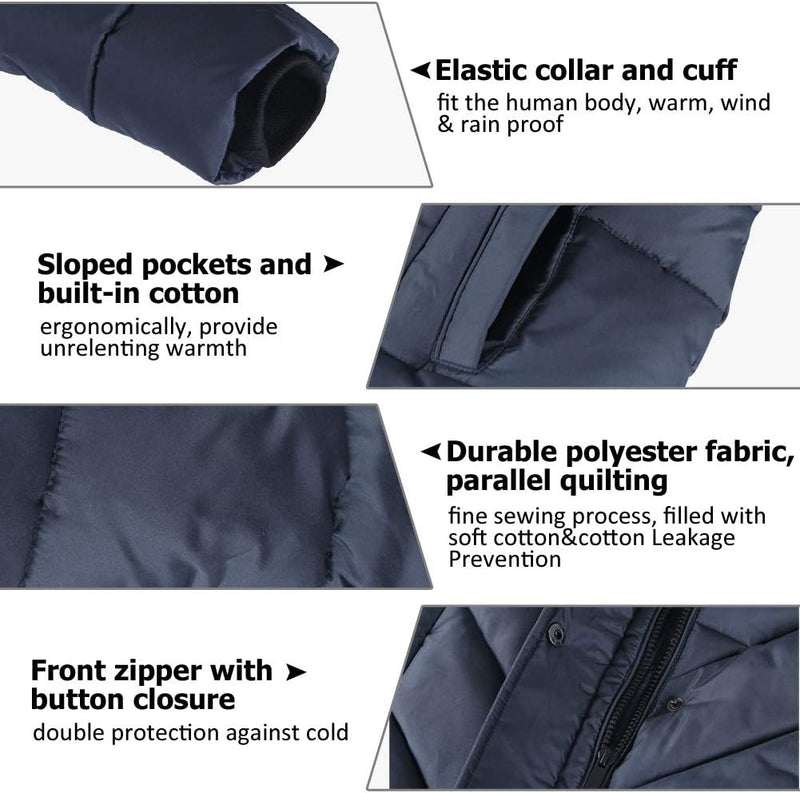 BINACL Women's Winter Warm Thicken Long Outwear Pockets Coat Parka Jacket XS-3XL-87