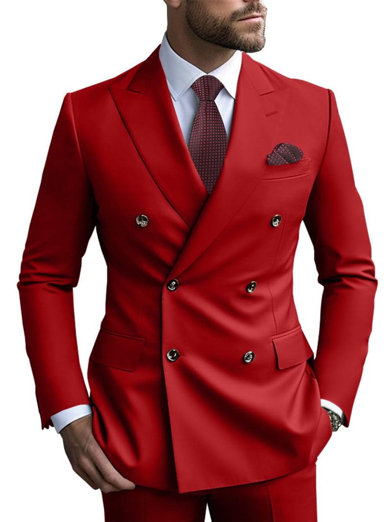 2 Piece Double Breasted Men Suit Slim Fit Mens Double Breasted Blazer Pants Sets Wedding Suit Prom Suits-18
