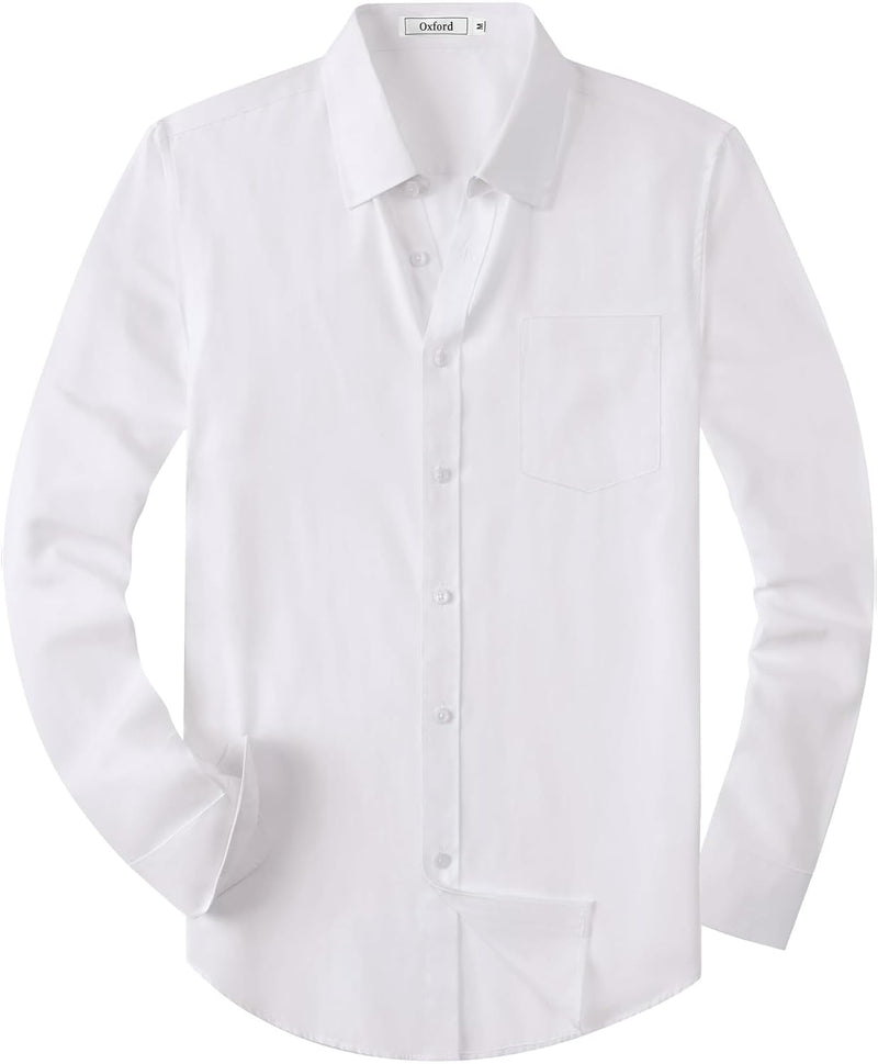 Mens Oxford Shirts Long Sleeve Business Casual Cotton Dress Shirt Wedding Dating Party Button Down Tops with Pocket-64