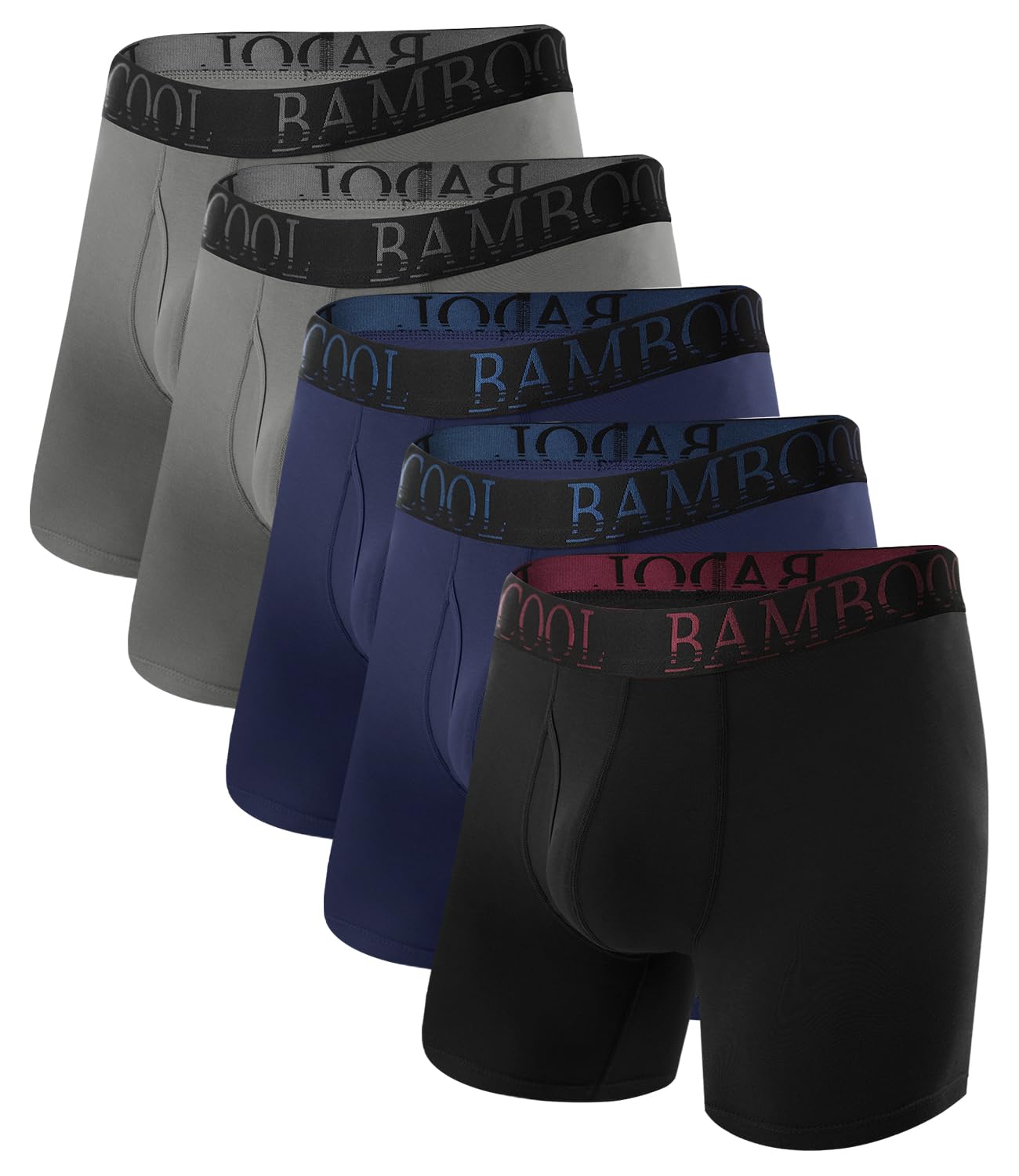 BAMBOO COOL Men's Ultra ComfortSoft Underwear, Moisture Wicking & Breathable No Ride Up Boxer Briefs with Fly, Multipack-47