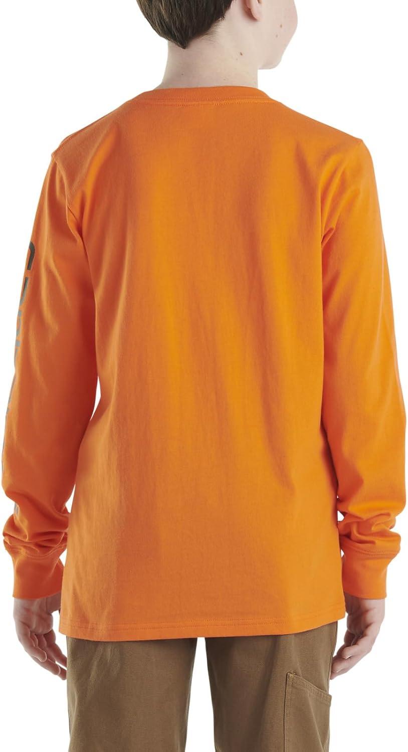 Carhartt Boys' Long-Sleeve Logo Sleeve Pocket T-Shirt