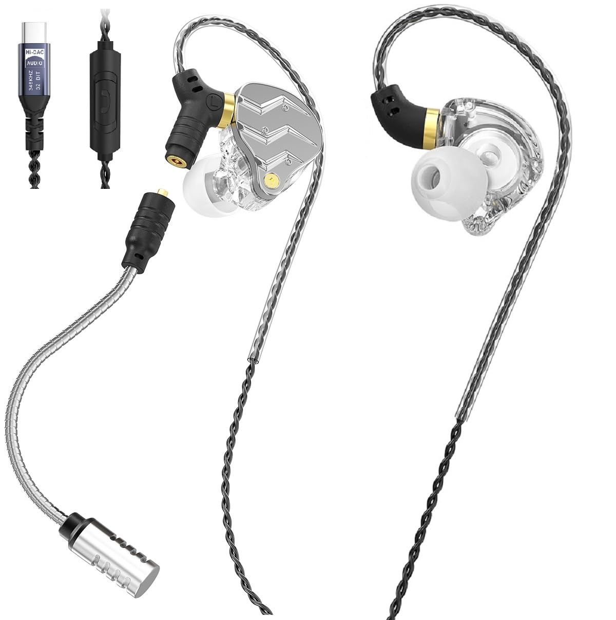KG01 Professional Gaming Earbuds,Battle Buds,Detachable Microphone, 4D Surround Sound,11mm Dynamic Driver for Mobile Gaming, PlayStation,PC with 3.5mm/Type-c (3.5mm, Black)