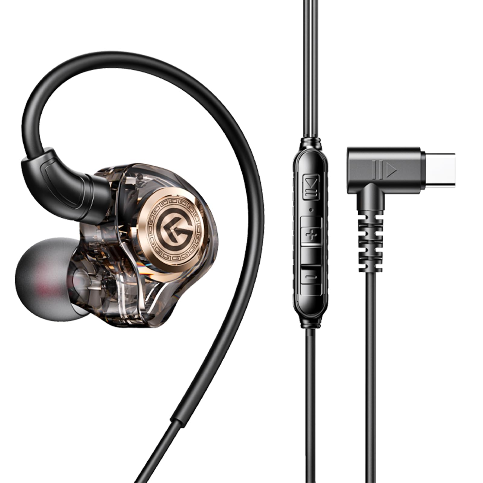 in Ear Gaming Earbuds with mic, 3.5mm & Type-C Dual Version, 10mm Driver for HiFi Sound, in-Line Control,Deep Bass,Noise Isolating Fit for Xbox,PC, Phone, Switch, PS5(3.5mm)