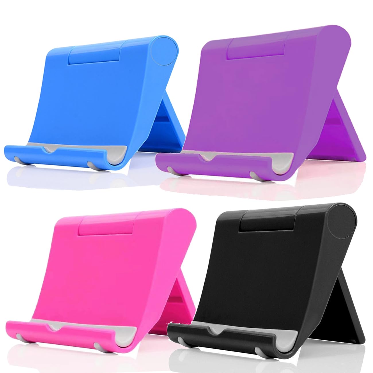Cell Phone Stand for Desk Foldable Cell Phone Holder Desk Tablet Holder Mobile Phone Dock, Multi-Angle Universal Adjustable Tablet Dock Compatible with Most Cell Phones (Pink)