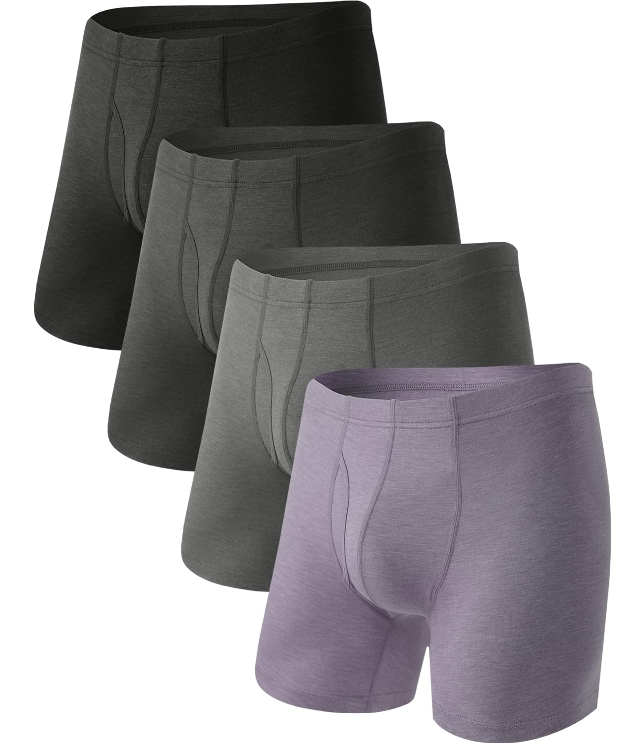 BAMBOO COOL Men's Ultra ComfortSoft Underwear, Moisture Wicking & Breathable No Ride Up Boxer Briefs with Fly, Multipack-38