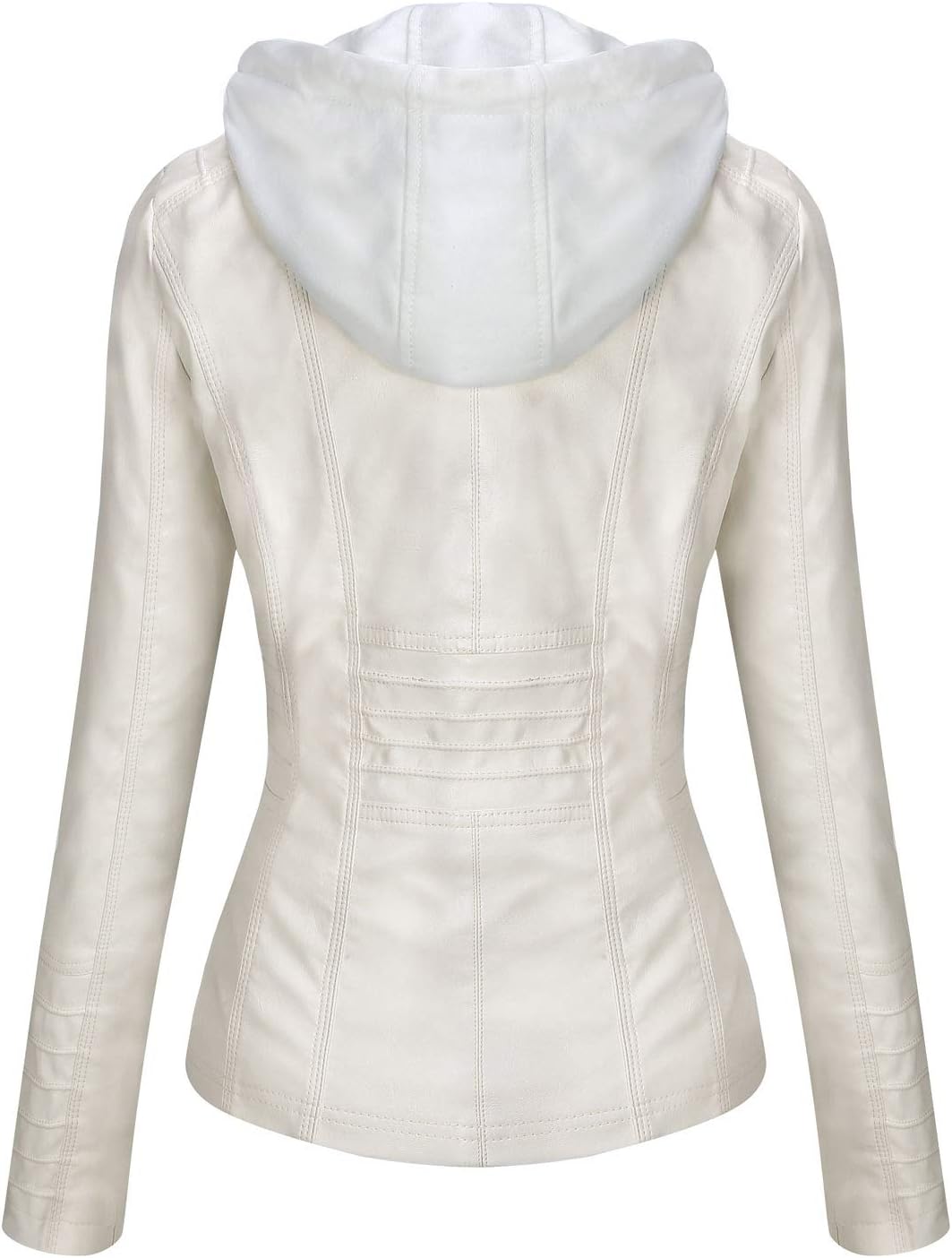 Tanming Womens Faux Leather Jacket Hooded Moto Biker Coat Outerwear Fall Fashion Outfits Winter Clothes-99