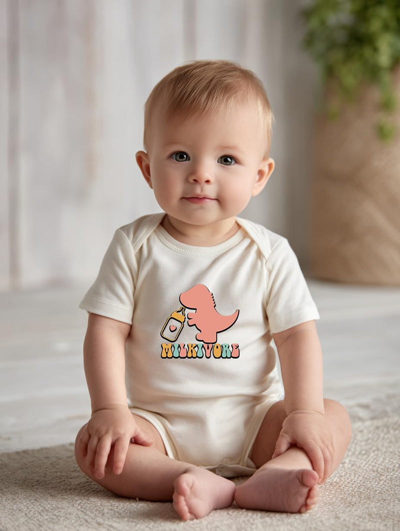 Honeypawpaw Newborn Infant Baby Boys Girls Bodysuit, Lap Shoulder Snap Closure Romper Reveal, Soft Cotton Announcement Gift