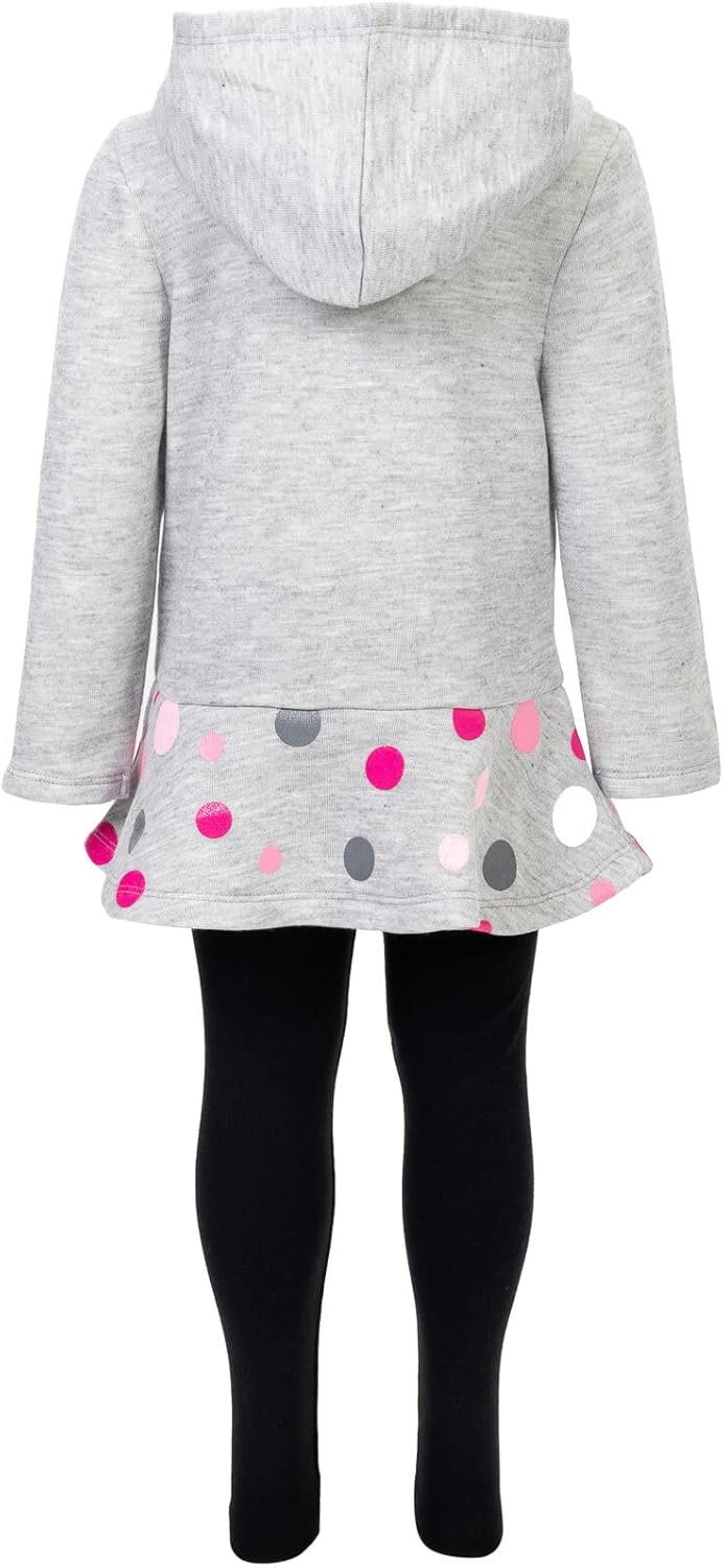Disney Minnie Mouse Fleece Pullover Crossover Hoodie and Leggings Outfit Set Infant to Big Kid Sizes (12 Months - 14-16)