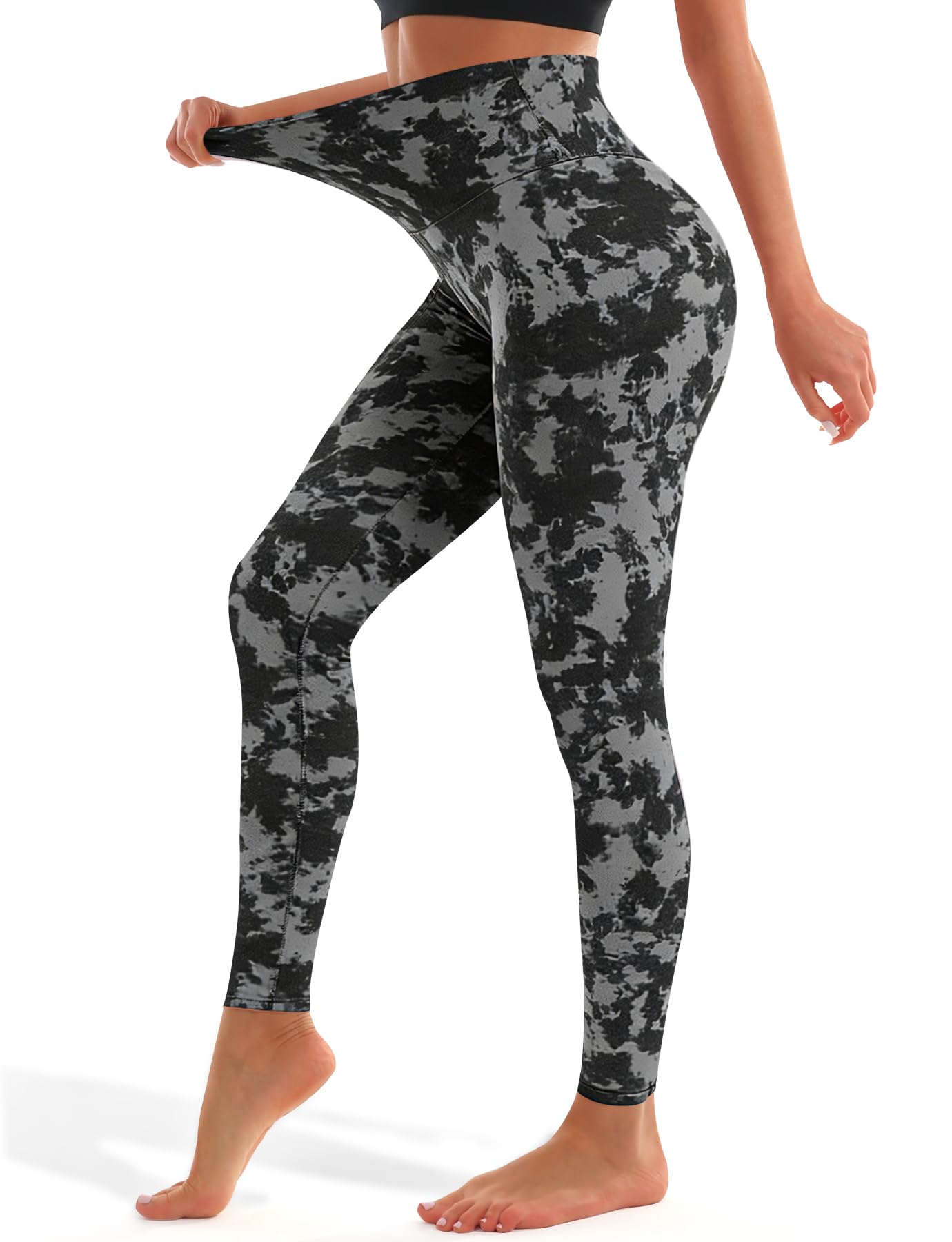 Blue Breath Leggings for Women - High Waisted Yoga Pants Tummy Control Full Length Buttery Soft for Workout Athletic
