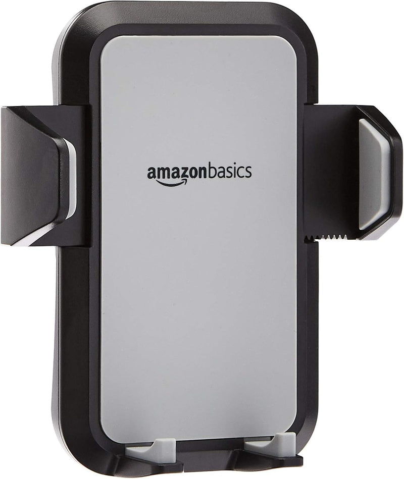 Amazon Basics Universal Portable Smartphone Holder for Car, Air Vent Mount, 360° Rotation, Easy to Install, One-Handed Release, Adjustable and Secure, Grey