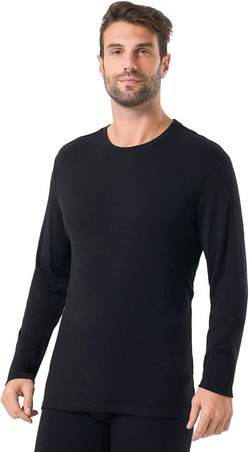 Merino Protect 100% Merino Wool Base Layer Mens Long Sleeve Shirts Soft Thermal Underwear for Hunting Hiking-30