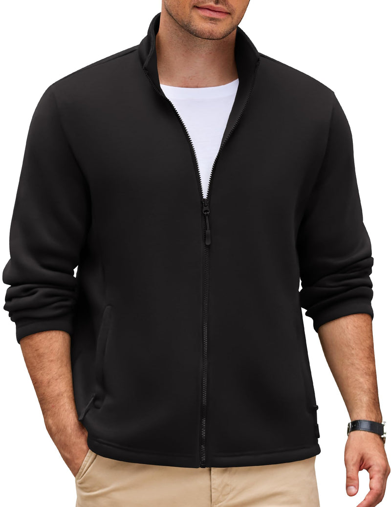 COOFANDY Mens Fleece Jacket Zip Up Lightweight Sweater Jackets Casual Warm with Pockets for Home Office Hiking-24