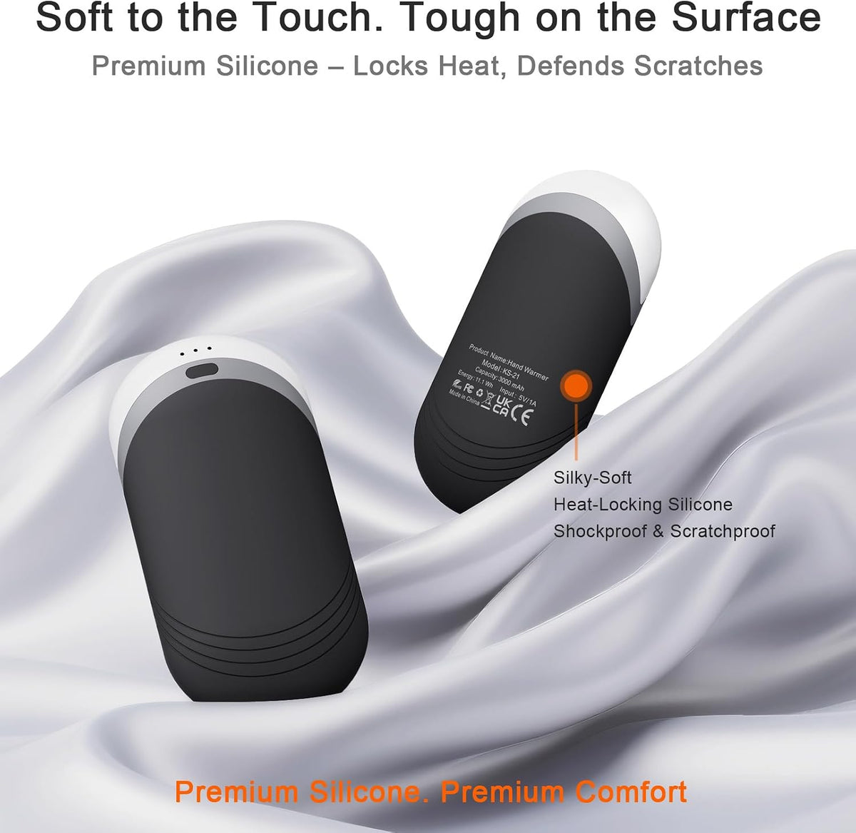 Karecel Rechargeable Hand Warmers 2 Pack with Thermal Silicone, Full Warmth