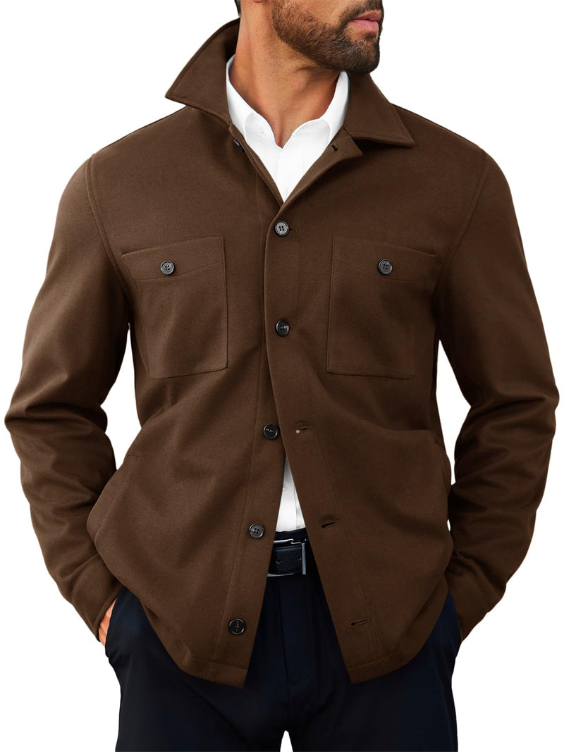 Runcati Mens Lightweight Shirt Jacket Button Down Long Sleeve Shacket Casual Fall Warm Work Stylish Jackets with Pocket-13