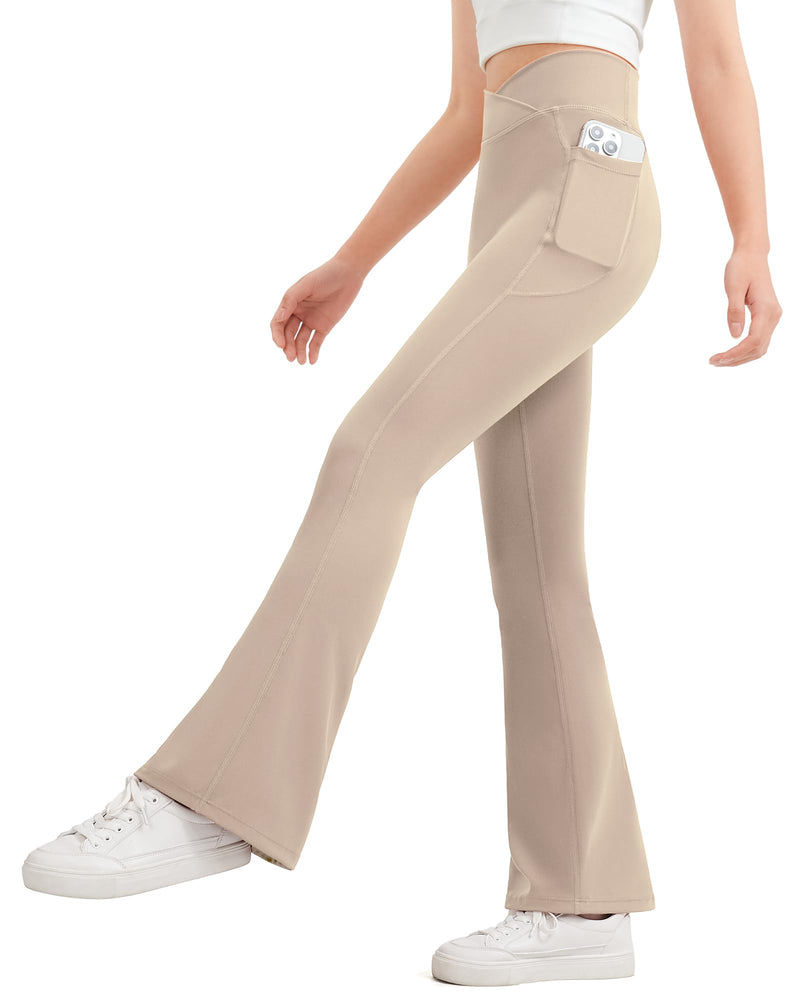 JOCMIC Girls Flare Leggings Kids Bell Bottom High Waisted Dance Yoga Flared Pants-33