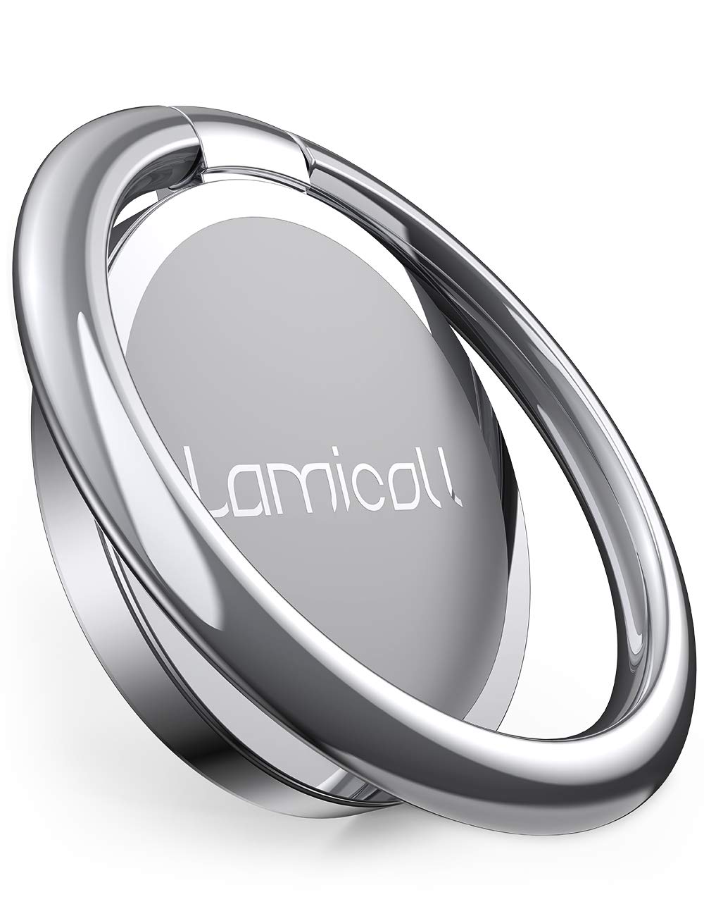 Lamicall Cell Phone Ring Holder Stand - Phone Finger Gip Kickstand, 360° Rotation Polished Metal Grip for Magnetic Car Mount, Fit for iPhone 17/16/15/14 Pro Max Air, Android Smartphone Accessories