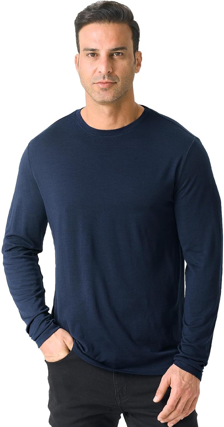 Merino Protect 100% Merino Wool Base Layer Mens Long Sleeve Shirts Soft Thermal Underwear for Hunting Hiking-4