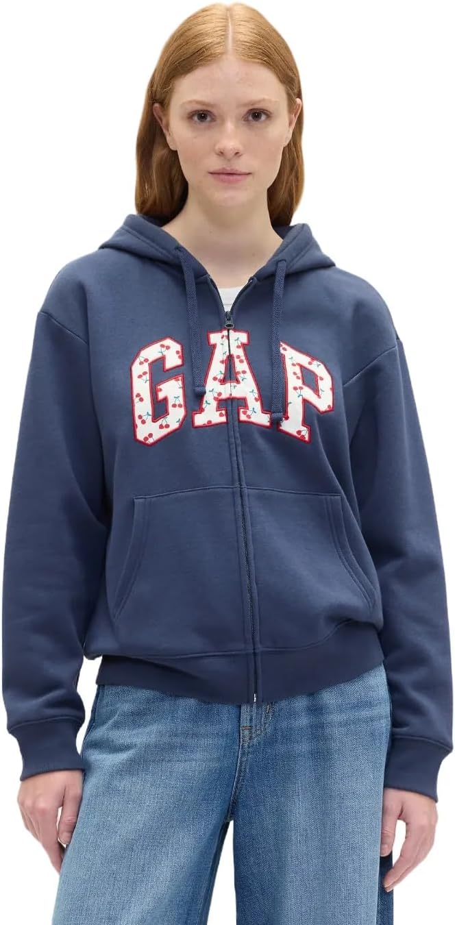 GAP womens Logo Hoodie Hooded Full Zip Sweatshirt-39