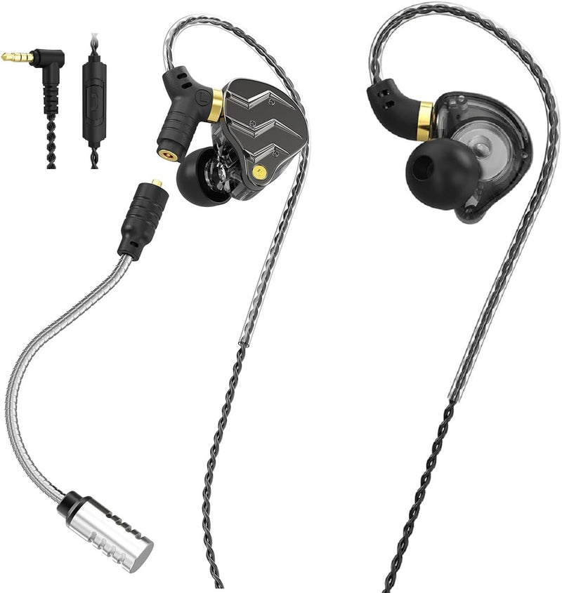 KG01 Professional Gaming Earbuds,Battle Buds,Detachable Microphone, 4D Surround Sound,11mm Dynamic Driver for Mobile Gaming, PlayStation,PC with 3.5mm/Type-c (3.5mm, Black)
