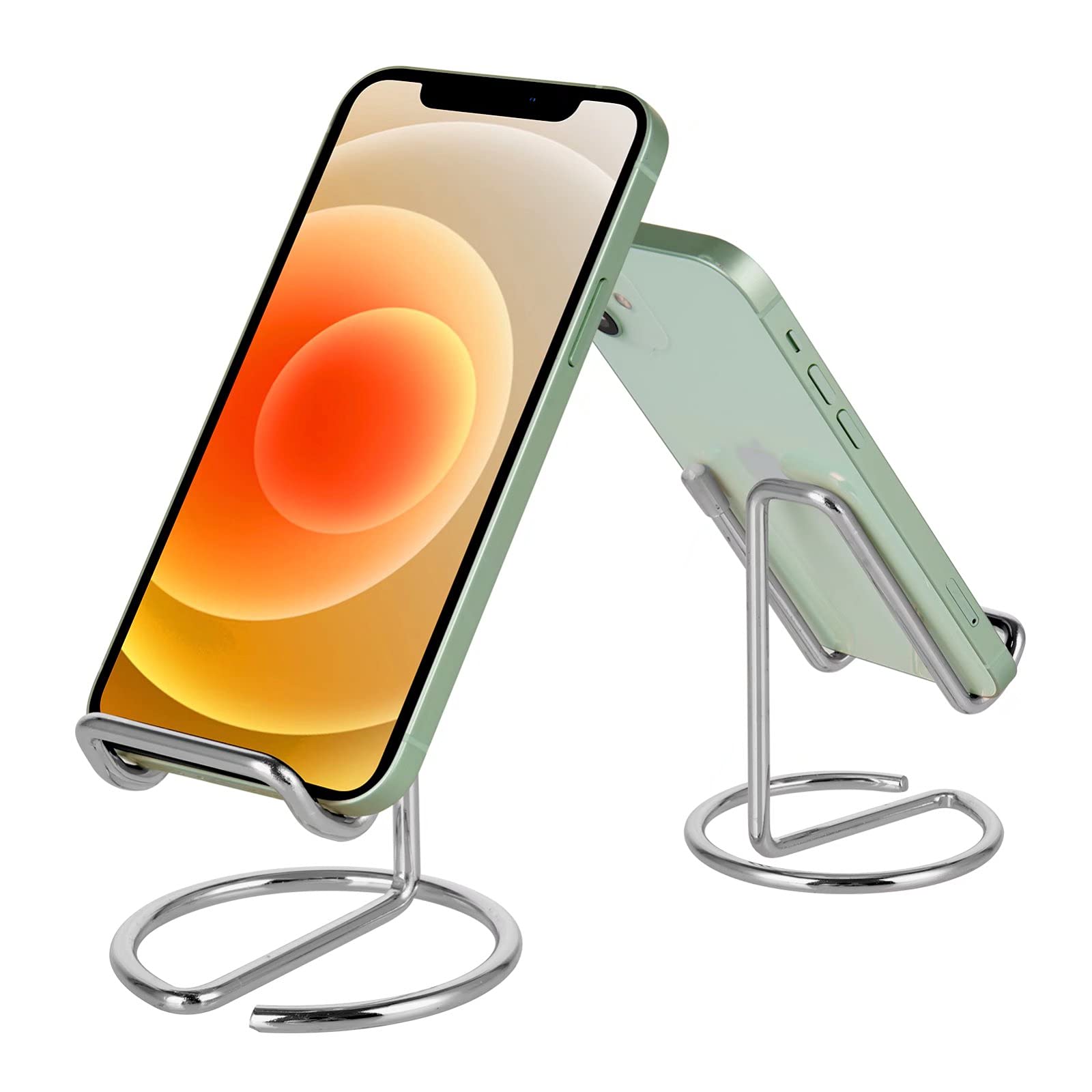 Cell Phone Stand for Desk, Cute Metal Gold Cell Phone Stand Holder Desk Accessories, Compatible with All Mobile Phones, iPhone, iPad