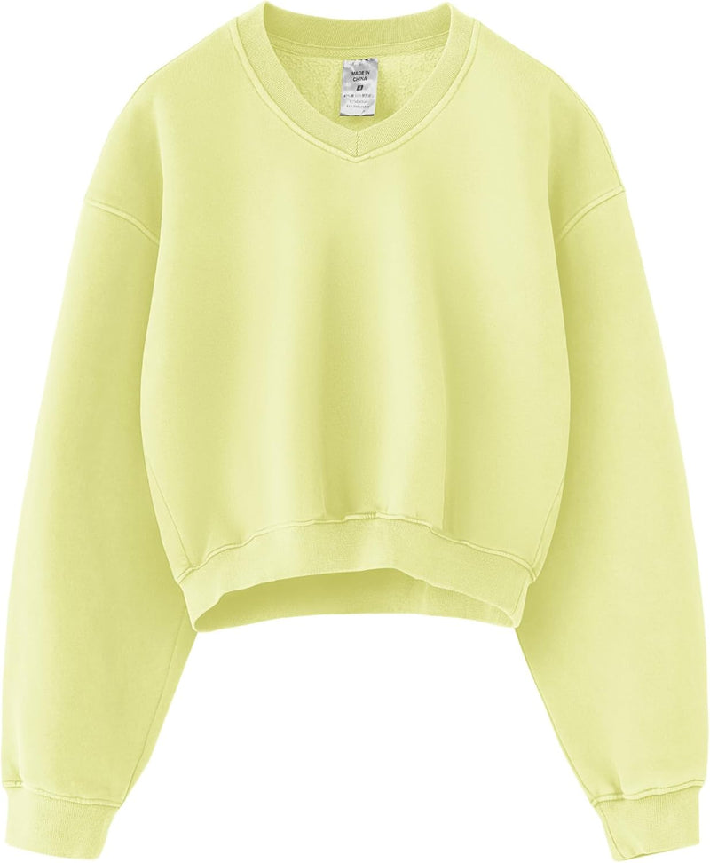 Hatant Sweatshirt for Women Acid Wash Athletic Hoodie Heritage Fleece V-neck Long Sleeve Hoodie Fleece Women Sweatshirt-1