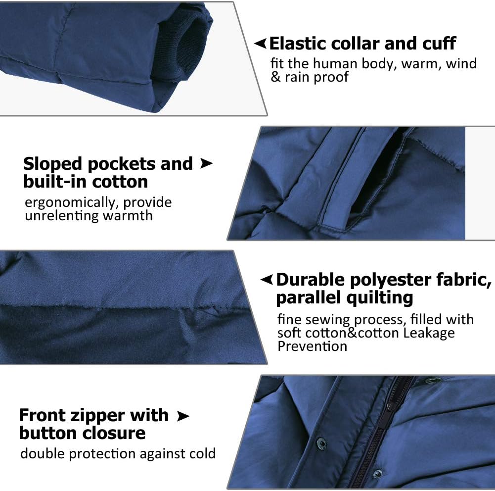 BINACL Women's Winter Warm Thicken Long Outwear Pockets Coat Parka Jacket XS-3XL-74