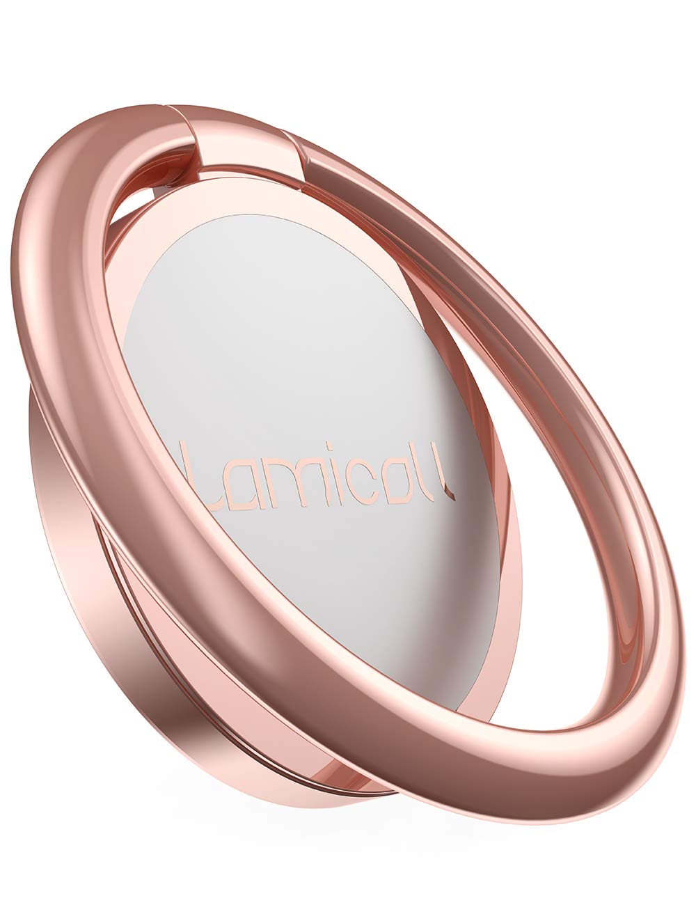 Lamicall Cell Phone Ring Holder Stand - Phone Finger Gip Kickstand, 360° Rotation Polished Metal Grip for Magnetic Car Mount, Fit for iPhone 17/16/15/14 Pro Max Air, Android Smartphone Accessories