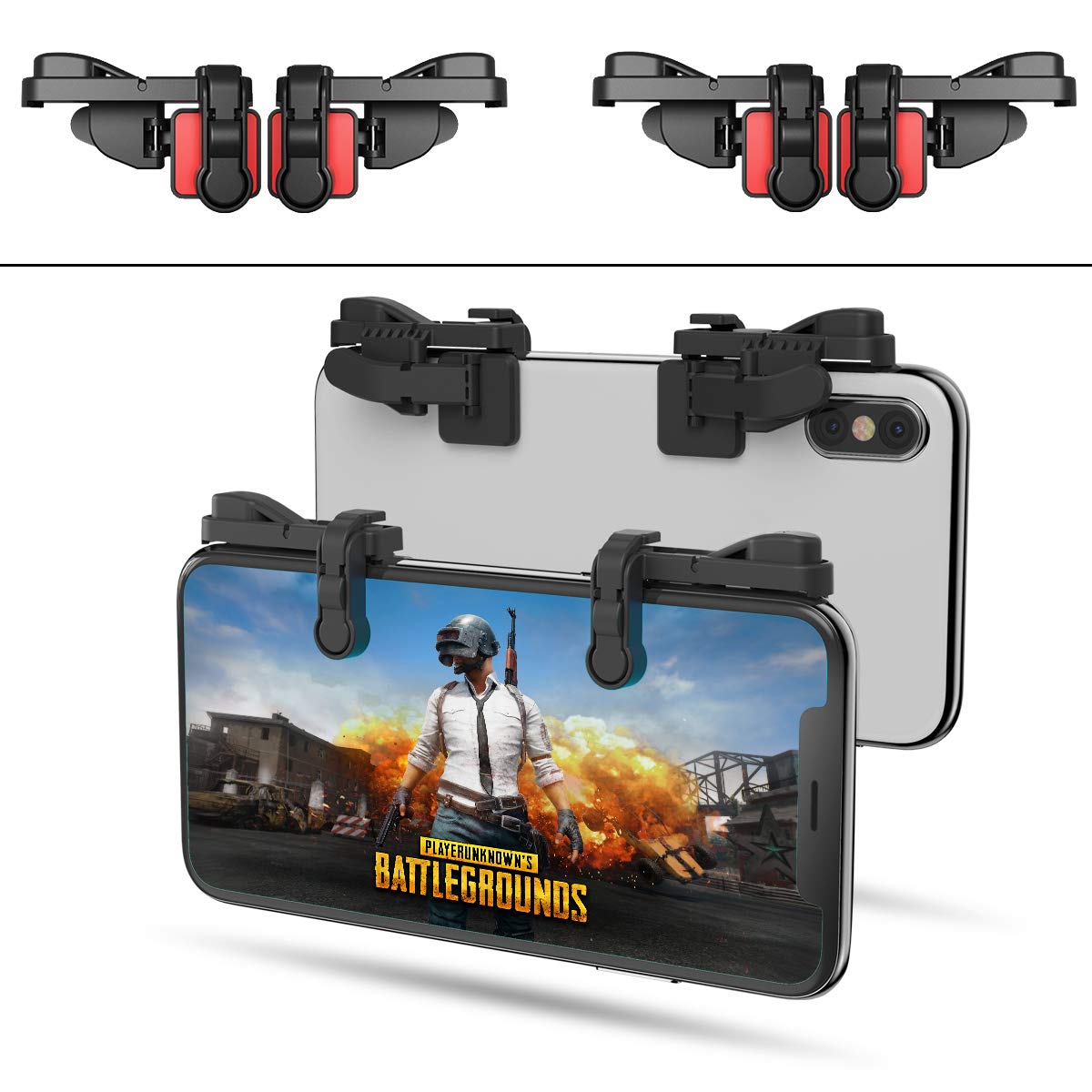 【1 Pair】 Z108 Mobile Gaming Controller Compatible with PUBG Mobile/Fortnitee Mobile/Call of Duty Mobile, Sensitive Shoot and Aim Trigger L1R1 Compatible with Android & iPhone