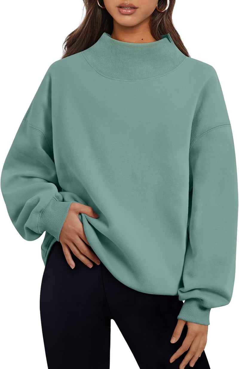 Trendy Queen Womens Oversized Sweatshirts Turtleneck Pullover Long Sleeve Hoodies Tops Fall Fashion Outfits 2026 Clothes-9