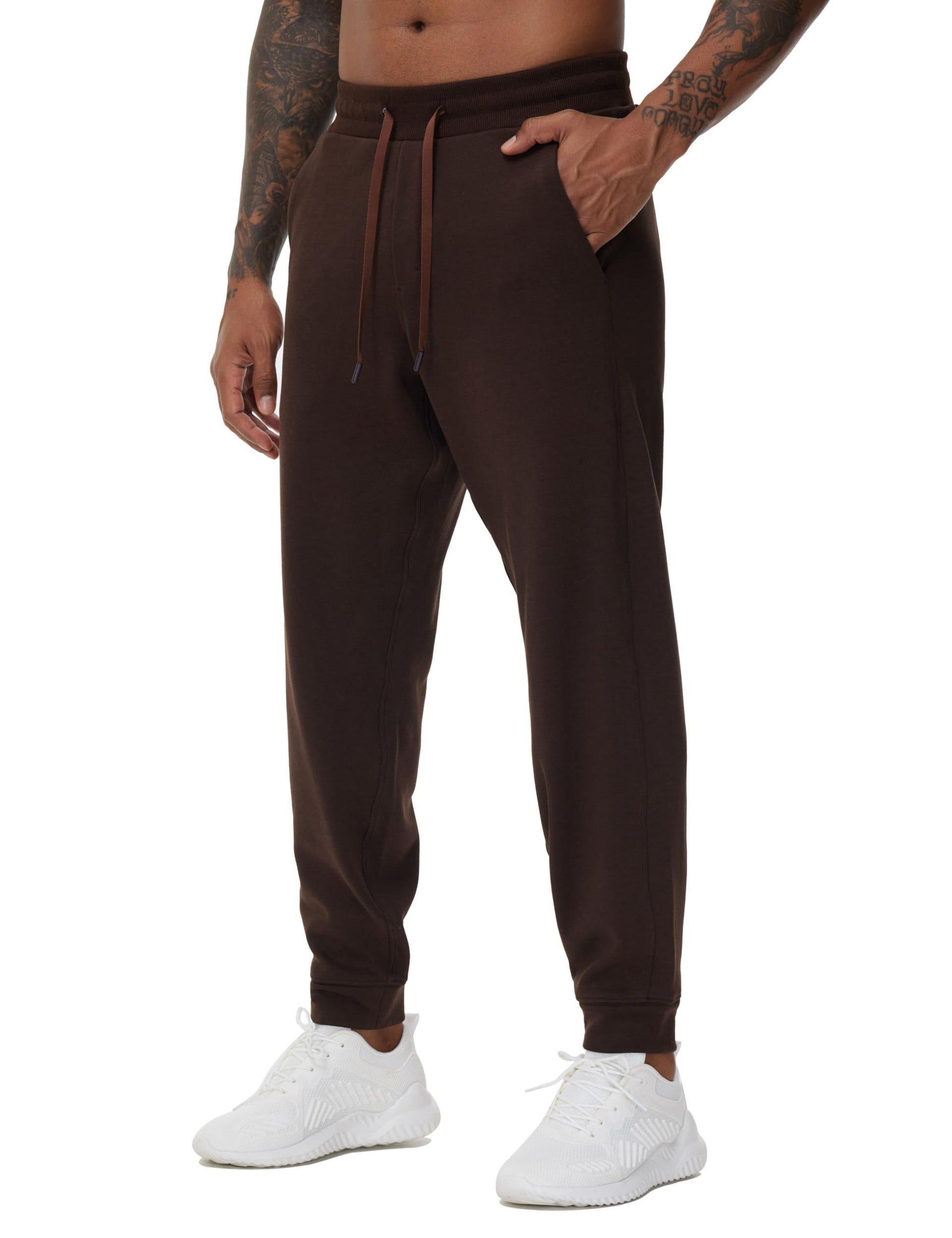 THE GYM PEOPLE Mens' Fleece Joggers Pants with Deep Pockets in Loose-fit Style