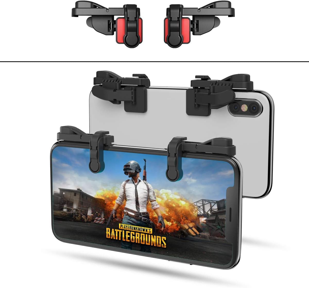 【1 Pair】 Z108 Mobile Gaming Controller Compatible with PUBG Mobile/Fortnitee Mobile/Call of Duty Mobile, Sensitive Shoot and Aim Trigger L1R1 Compatible with Android & iPhone