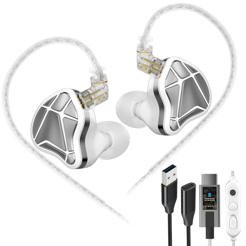 KZ Axas Gaming Earbuds Wired with Mic for PS4 PC Xbox PS5, Noise Isolation IEM for Gaming with Low Latency, Comfort-Fit Earphones for Laptop, Consoles and Mobile (Black, Mic)