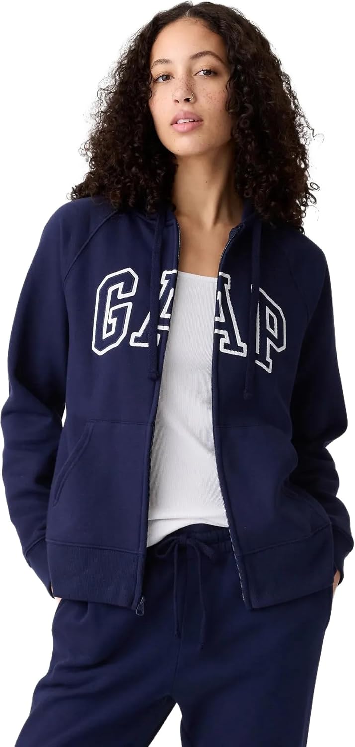 GAP womens Logo Hoodie Hooded Full Zip Sweatshirt-50