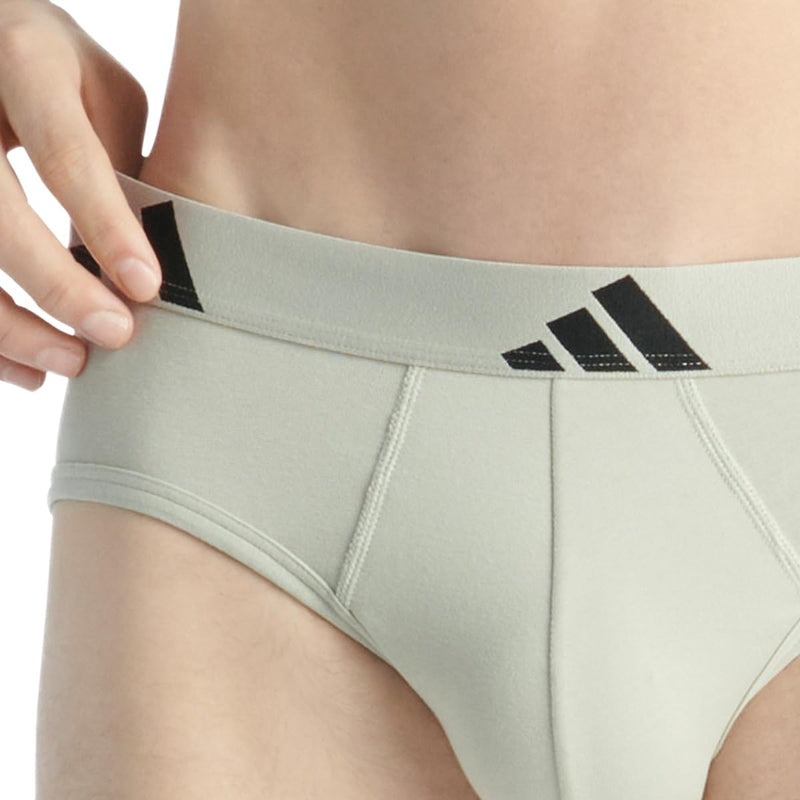 adidas mens Performance Stretch Cotton Brief Underwear (3-pack) Designed for Active Comfort and All Day Wear.-80