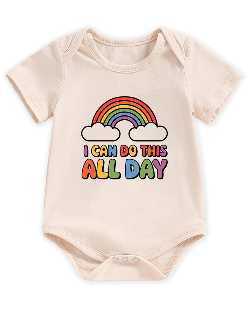 Honeypawpaw Newborn Infant Baby Boys Girls Bodysuit, Lap Shoulder Snap Closure Romper Reveal, Soft Cotton Announcement Gift